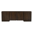 Pemberly Row 4-Door Solid Acacia Wood Sideboard in Barista Brown Finish