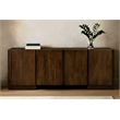 Pemberly Row 4-Door Solid Acacia Wood Sideboard in Barista Brown Finish