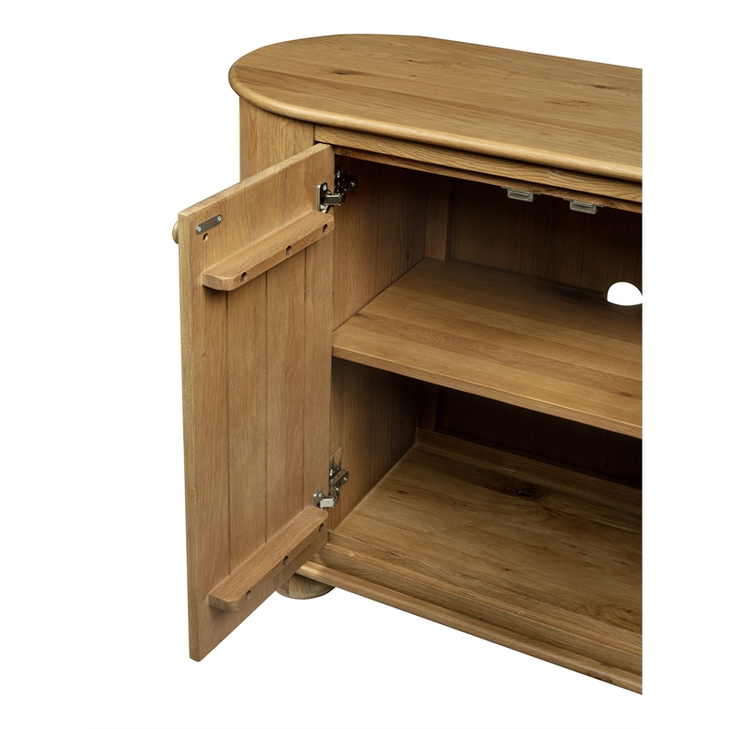 Pemberly Row 6-Door Solid Oak Wood Sideboard in Natural Finish