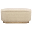 Pemberly Row Upholstered Storage Bench in Beige Multi-Weave on Solid Wood Base