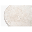 Pemberly Row Contemporary Round Side Table in Light Cream Italian Marble