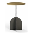 Pemberly Row Iron Side Table in Black and Textured Brass Finish