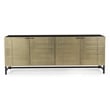 Pemberly Row Contemporary 4-Door Iron Sideboard in Light Gold Finish