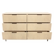 Pemberly Row 6-Drawer Hand-Carved Solid Wood Dresser in Aged Natural