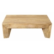 Pemberly Row Solid Mango Wood Cocktail Table in Natural Finish