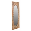 Pemberly Row Hand-Carved Solid Mango Wood Mirror in Natural Finish