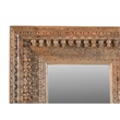 Pemberly Row Hand-Carved Solid Mango Wood Mirror in Natural Finish