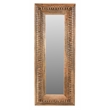 Pemberly Row Hand-Carved Solid Mango Wood Mirror in Natural Finish