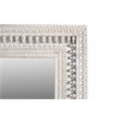 Pemberly Row Hand-Carved Solid Mango Wood Mirror in Distressed White