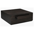 Pemberly Row 2-Drawer Solid Mango Wood Square Cocktail Table in Barista Brown