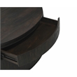 Pemberly Row 2-Drawer Solid Mango Wood Round Cocktail Table in Barista Brown