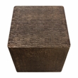 Pemberly Row Side Table with Stamped Brass Cladding on Solid Wood