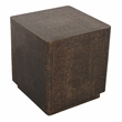 Pemberly Row Side Table with Stamped Brass Cladding on Solid Wood