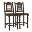 Pemberly Row 2-Piece Solid Mango Wood Counter Chair Set in Barista Brown