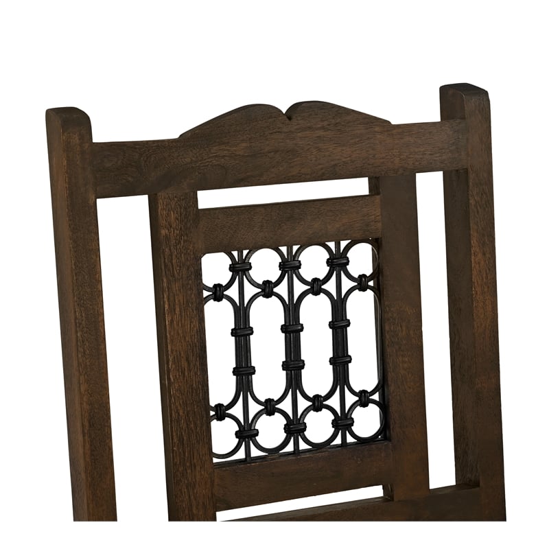 Pemberly Row 2-Piece Solid Mango Wood Bar Chair Set in Barista Brown