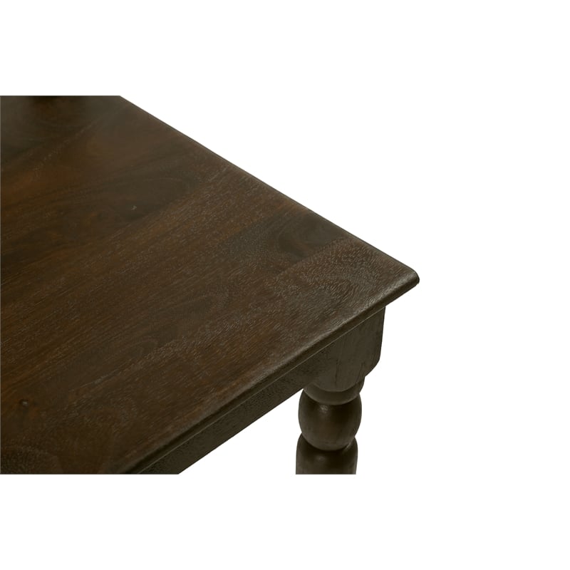 Pemberly Row 2-Piece Solid Mango Wood Bar Chair Set in Barista Brown