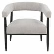 Pemberly Row Boucle Fabric Arm Chair in Silver with Space Black Wood Frame