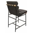 Pemberly Row Authentic Leather Counter Stool in Antique Black