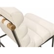 Pemberly Row Authentic Leather Counter Stool in Ivory on Metal Frame
