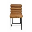 Pemberly Row Authentic Leather Counter Stool in Tan on Metal Frame