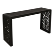 Pemberly Row Hand-Carved Solid Mango Wood Console Table in Charcoal