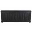 Pemberly Row 6-Door Solid Mango Wood Sideboard in Charcoal Gray Finish