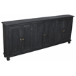 Pemberly Row 6-Door Solid Mango Wood Sideboard in Charcoal Gray Finish