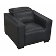 Pemberly Row Full-Leather Power Reclining Lounge Chair in Blue with Black Legs