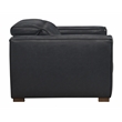 Pemberly Row Full-Leather Power Reclining Lounge Chair in Blue with Brown Legs