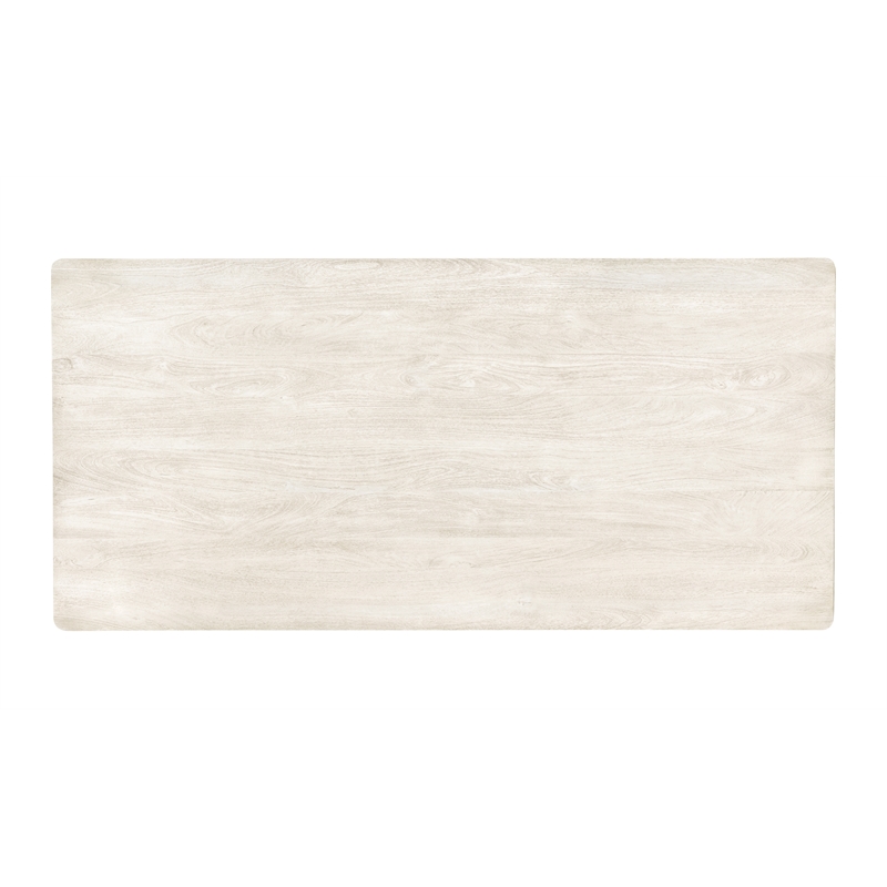Pemberly Row Rectangular Solid Mango Wood Dining Table in Stone Natural