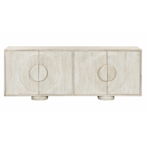 Pemberly Row 4-Door Solid Mango Wood Sideboard in Stone Natural