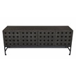 Pemberly Row Recycled Pine 4-Door Sideboard in Antique Black with Iron Base