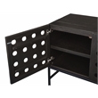Pemberly Row Recycled Pine 4-Door Sideboard in Antique Black with Iron Base