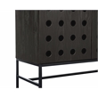 Pemberly Row Recycled Pine 4-Door Sideboard in Antique Black with Iron Base