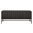 Pemberly Row Recycled Pine 4-Door Sideboard in Antique Black with Iron Base