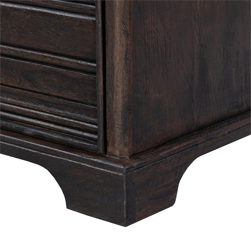 Pemberly Row 2-Drawer Solid Wood Nightstand in Rustic Light Brown