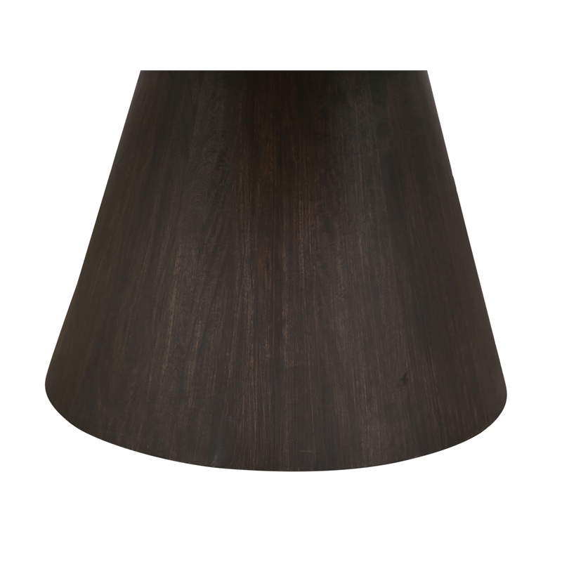 Pemberly Row Solid Mango Wood Round Dining Table in Charred Ember Brown