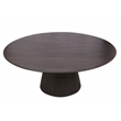 Pemberly Row Solid Mango Wood Round Dining Table in Charred Ember Brown