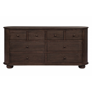 Pemberly Row 8-Drawer Solid Oak Dresser in Appalachian Brown