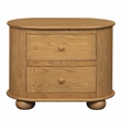 Pemberly Row 2-Drawer Solid Oak Nightstand in Natural Finish