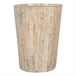 Pemberly Row Solid Mango Wood Round Drum End Table in Natural Finish
