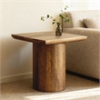 Pemberly Row Contemporary Solid Mango Wood Square End Table in Spice Tan