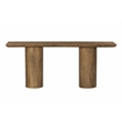 Pemberly Row Contemporary Solid Mango Wood Console Table in Spice Tan