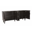 Pemberly Row Contemporary 4-Door Solid Mango Wood Sideboard in Black