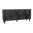 Pemberly Row Contemporary 4-Door Solid Mango Wood Sideboard in Black