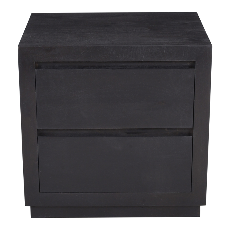 Pemberly Row 2-Drawer Solid Mango Wood Nightstand in Antique Brown