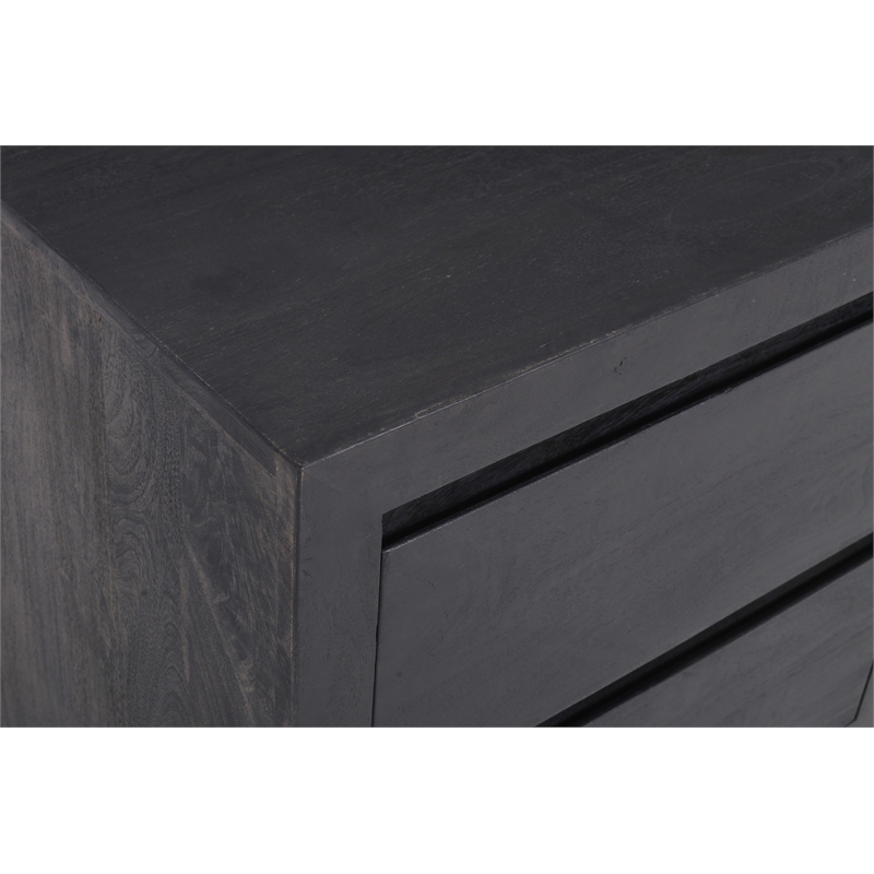 Pemberly Row 2-Drawer Solid Mango Wood Nightstand in Antique Brown