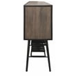 Pemberly Row Contemporary Solid Mango Wood Wine Buffet in Weathered Gray