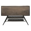 Pemberly Row Contemporary Solid Mango Wood Wine Buffet in Weathered Gray