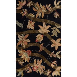 Pemberly Row 2x3 Hand-Tufted Wool Rug with Hand-Tufted Florals in Black